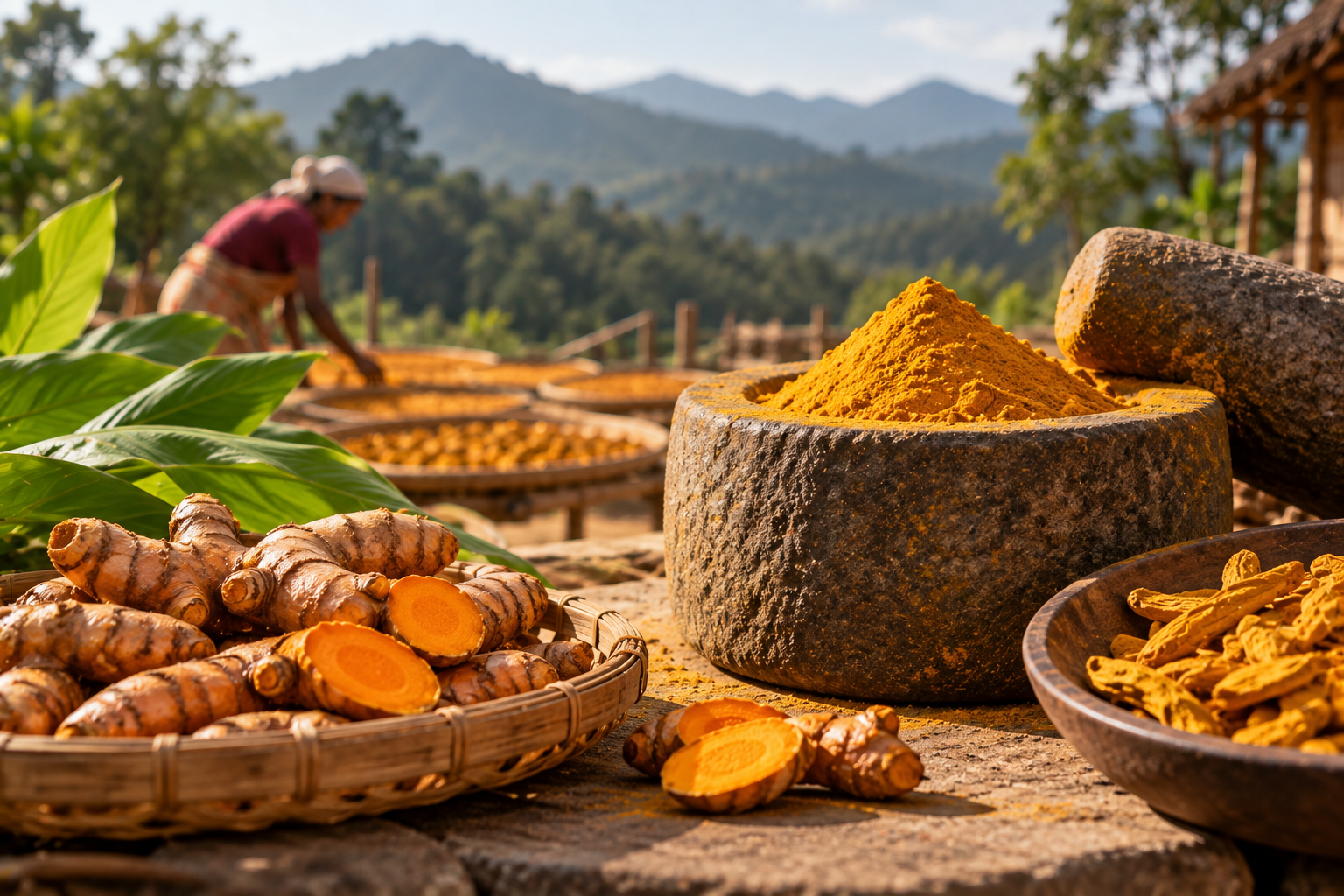 Kandhamal Turmeric powder deep golden yellow